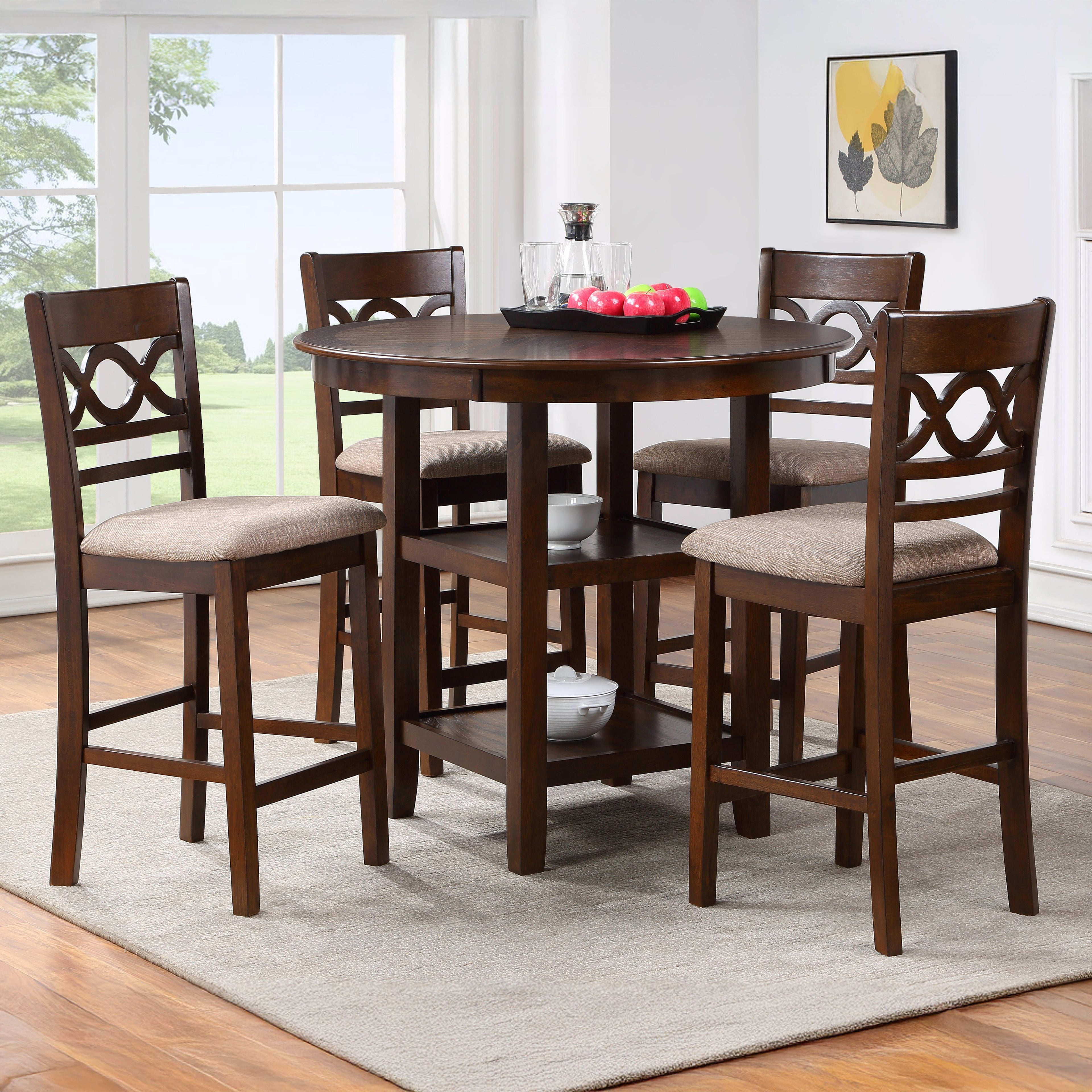 Cori Counter 5 Pc Set-Brown Cherry