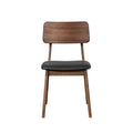 Thea Wood Back Side Chair w/Black Seat (2 Per Carton)-Walnut