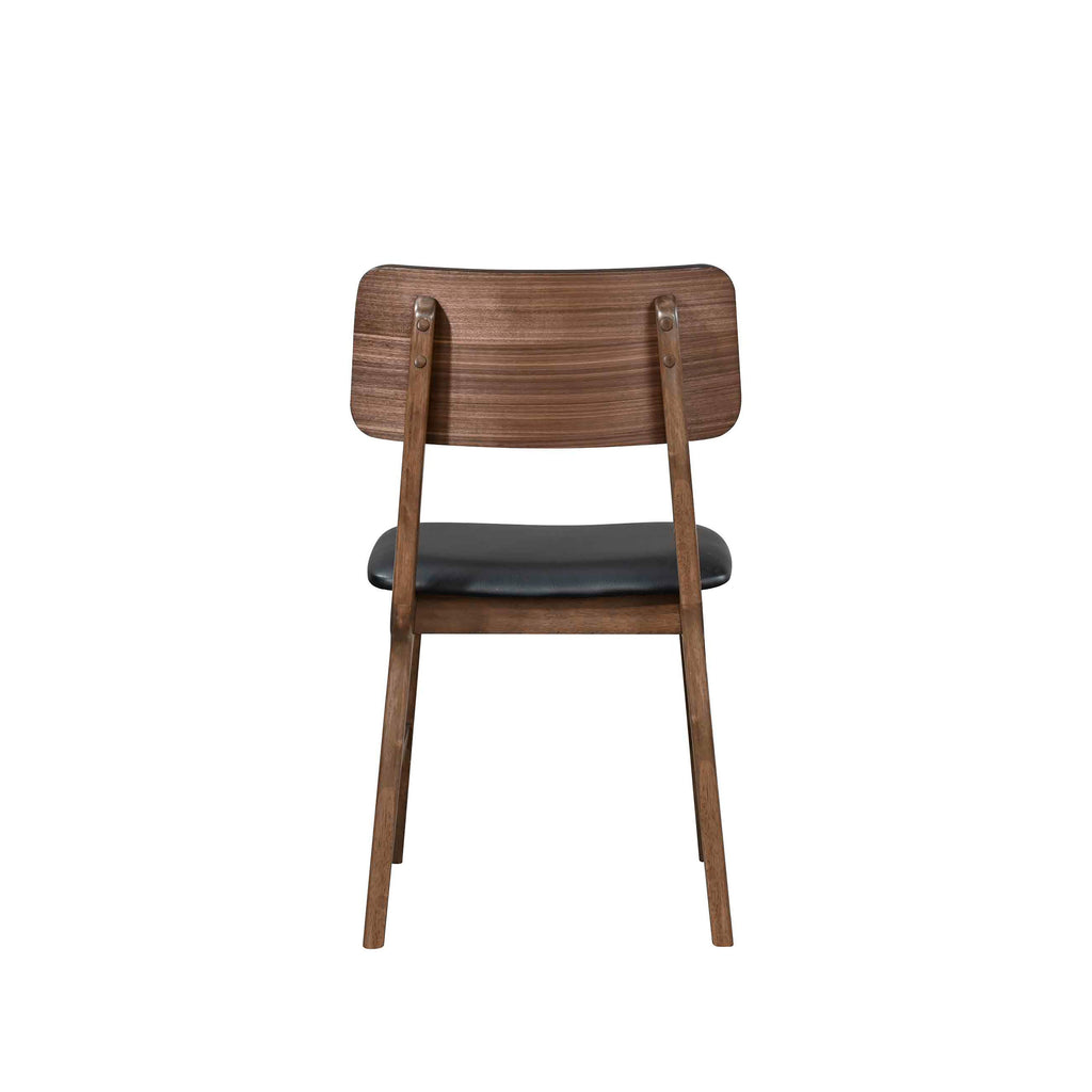 Thea Wood Back Side Chair w/Black Seat (2 Per Carton)-Walnut