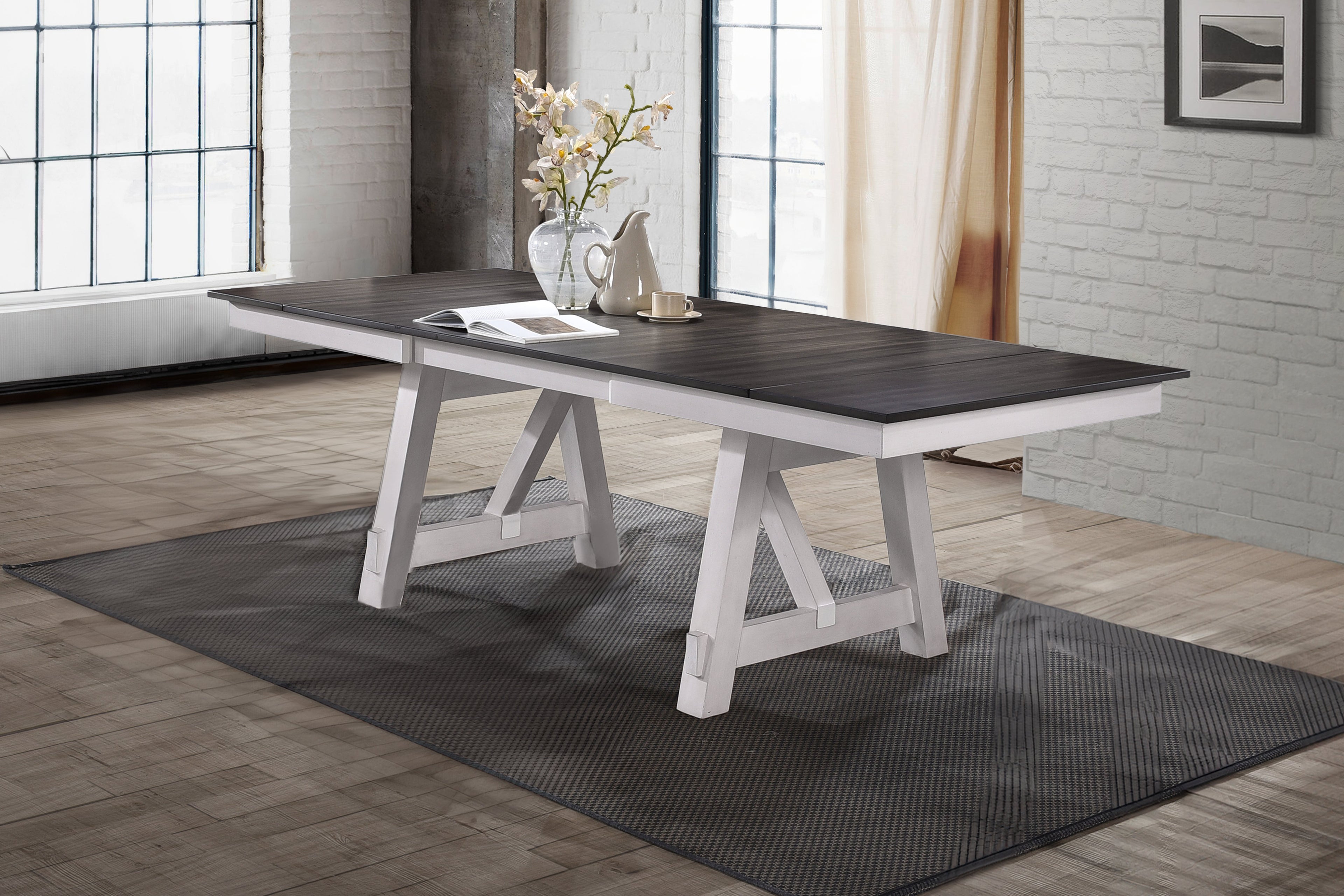 Maisie -White/Brown Dining Table