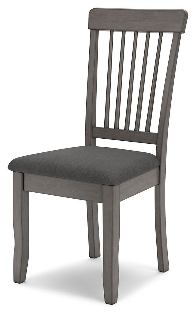 Shullden Dining Chair in Gray, angle view