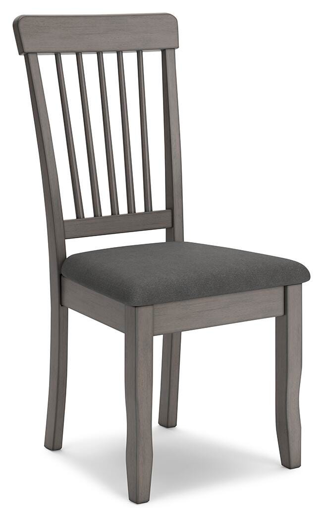Shullden Dining Chair in Gray, angle view
