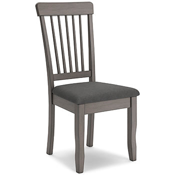Shullden Dining Chair in Gray, angle view