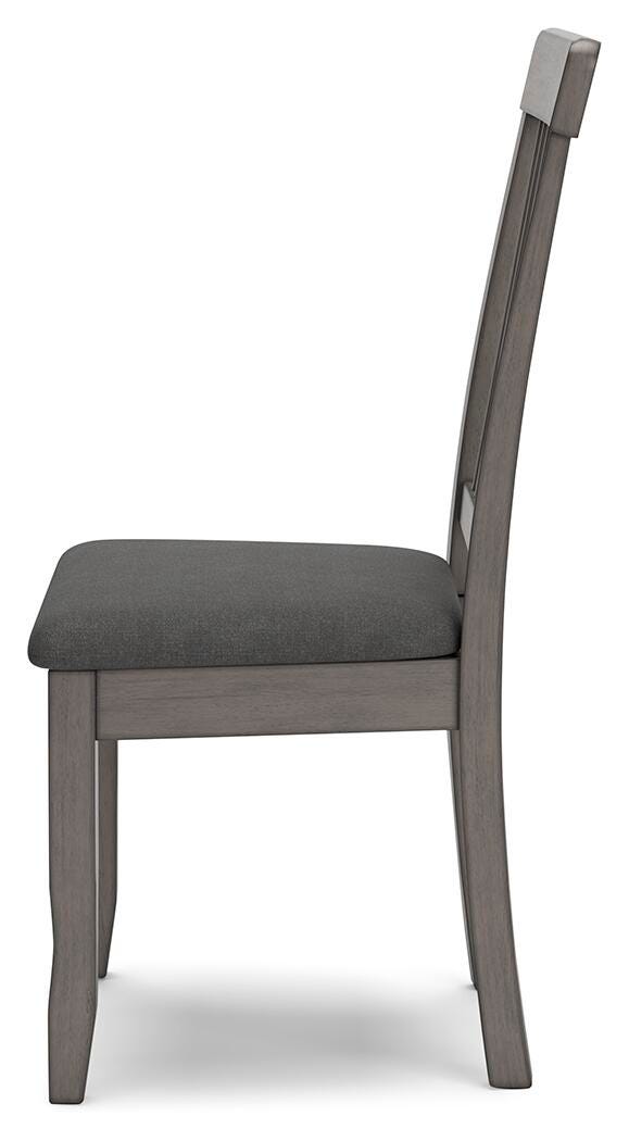 Shullden Dining Chair in Gray, alternate side view