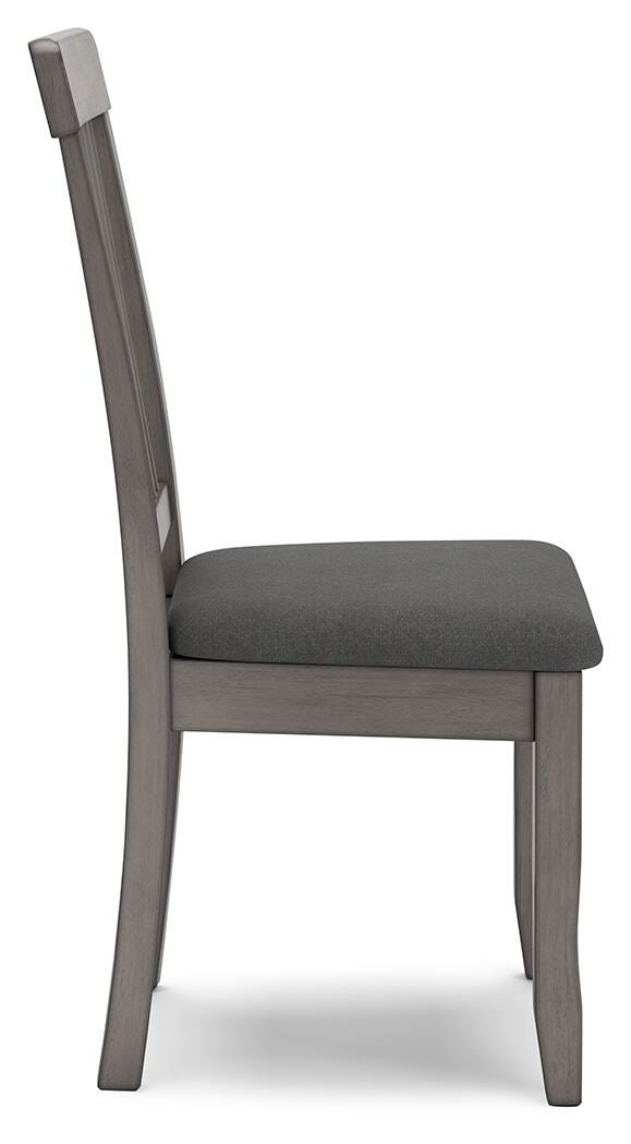 Shullden Dining Chair in Gray, side view