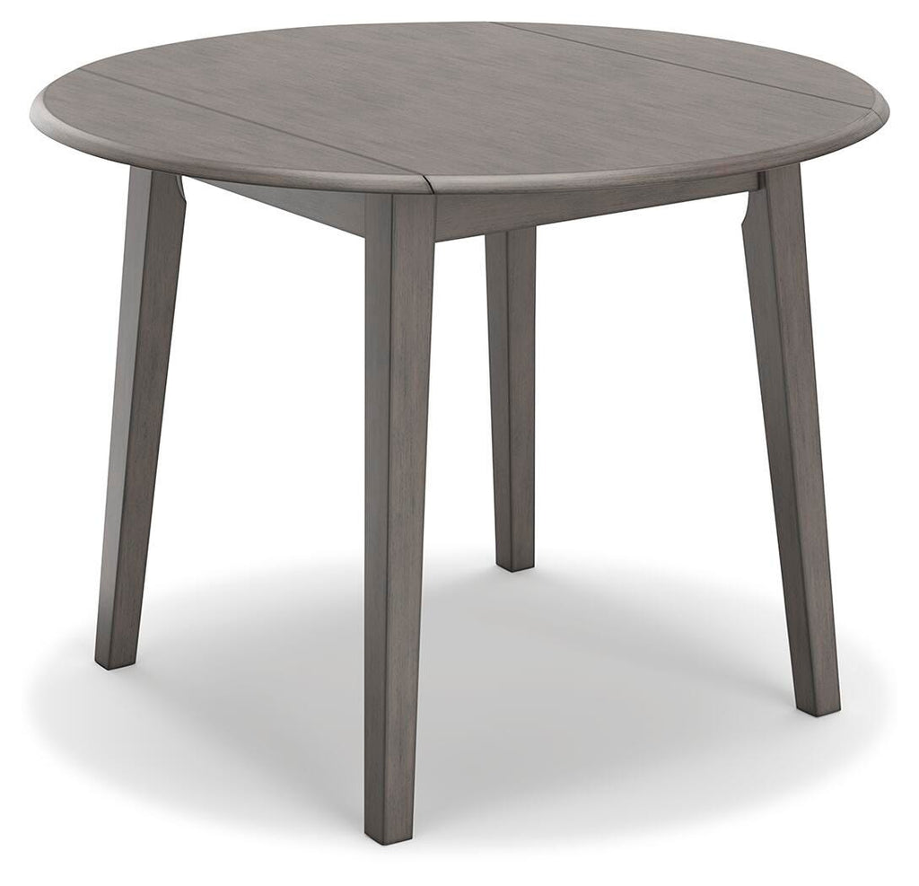 Shullden Drop Leaf Dining Table in Gray, angle view