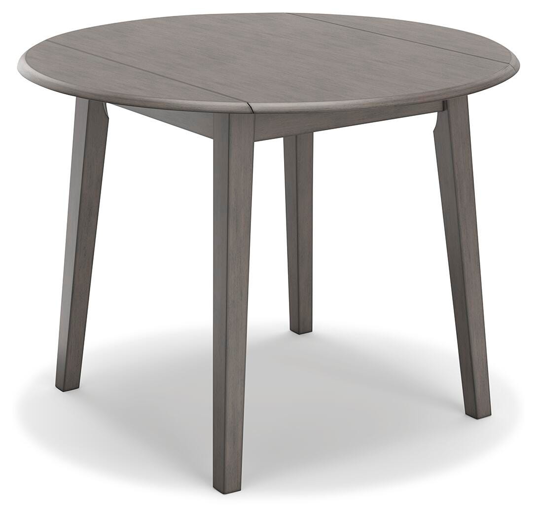 Shullden Drop Leaf Dining Table in Gray, angle view
