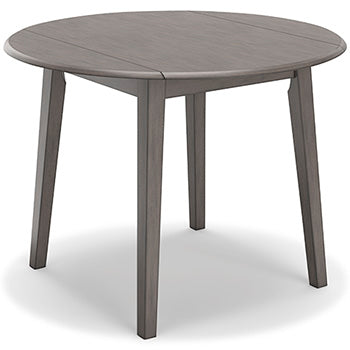 Shullden Drop Leaf Dining Table in Gray, angle view