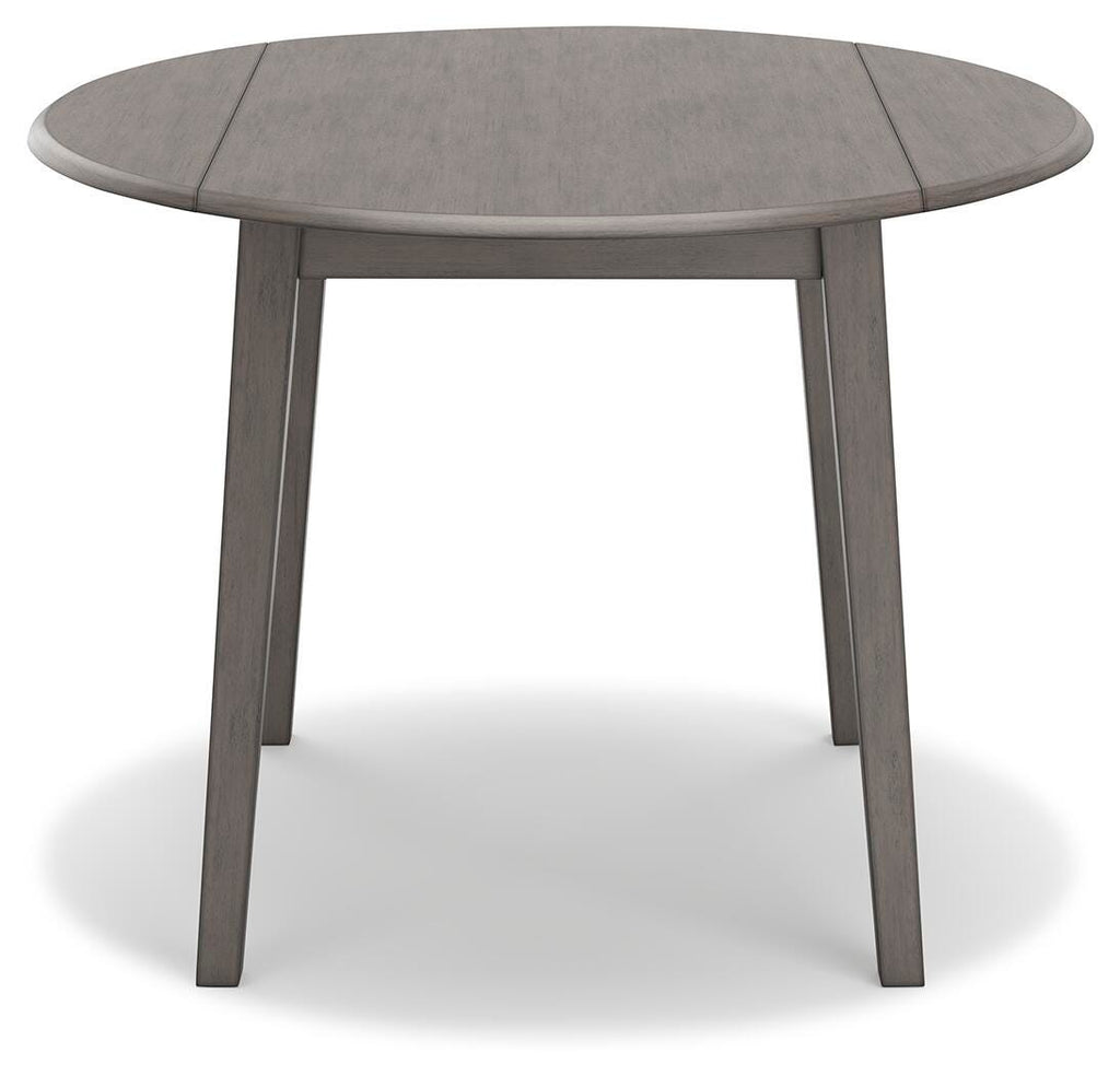 Shullden Drop Leaf Dining Table in Gray, front view