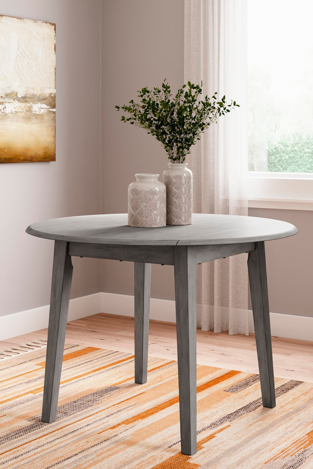 Shullden Drop Leaf Dining Table in Gray, alternate view 3