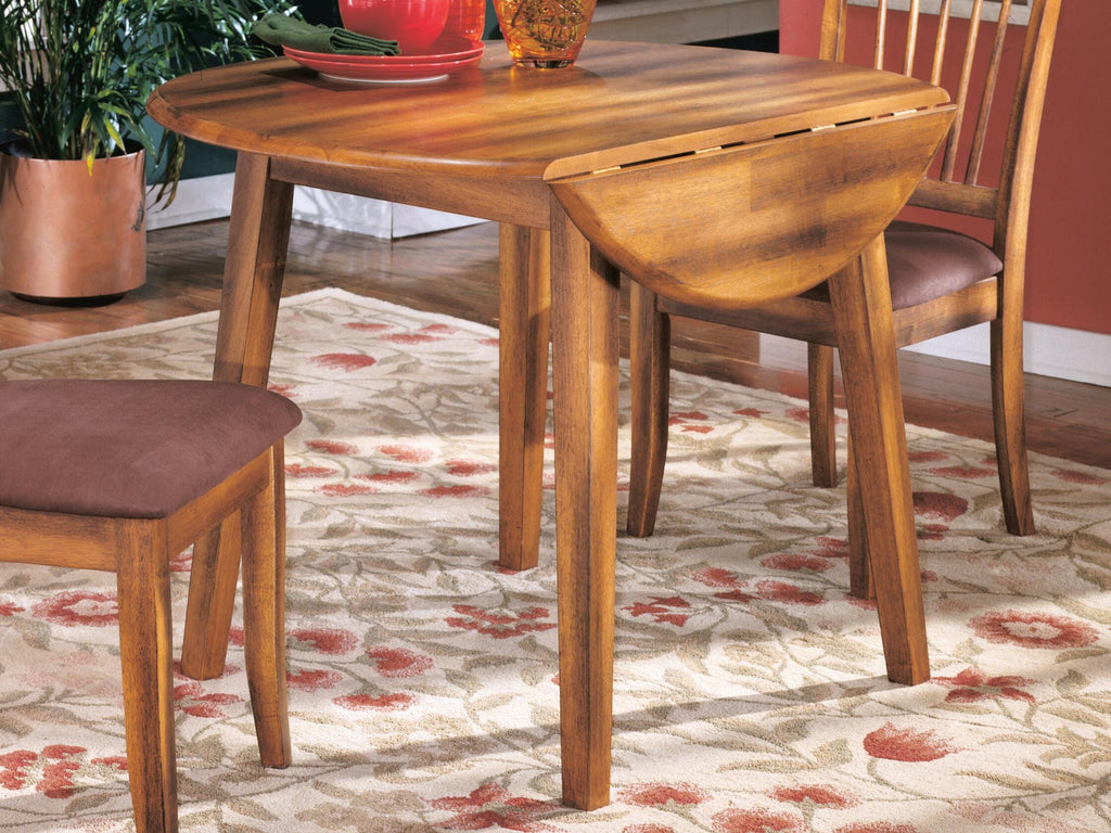 Berringer Dining Drop Leaf Table in Rustic Brown, lifestyle view