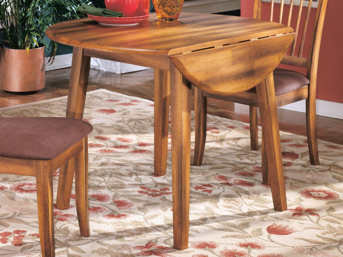 Berringer Dining Drop Leaf Table in Rustic Brown, lifestyle view