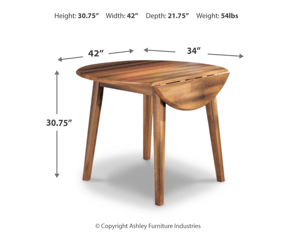 Berringer Dining Drop Leaf Table in Rustic Brown, alternate view 4