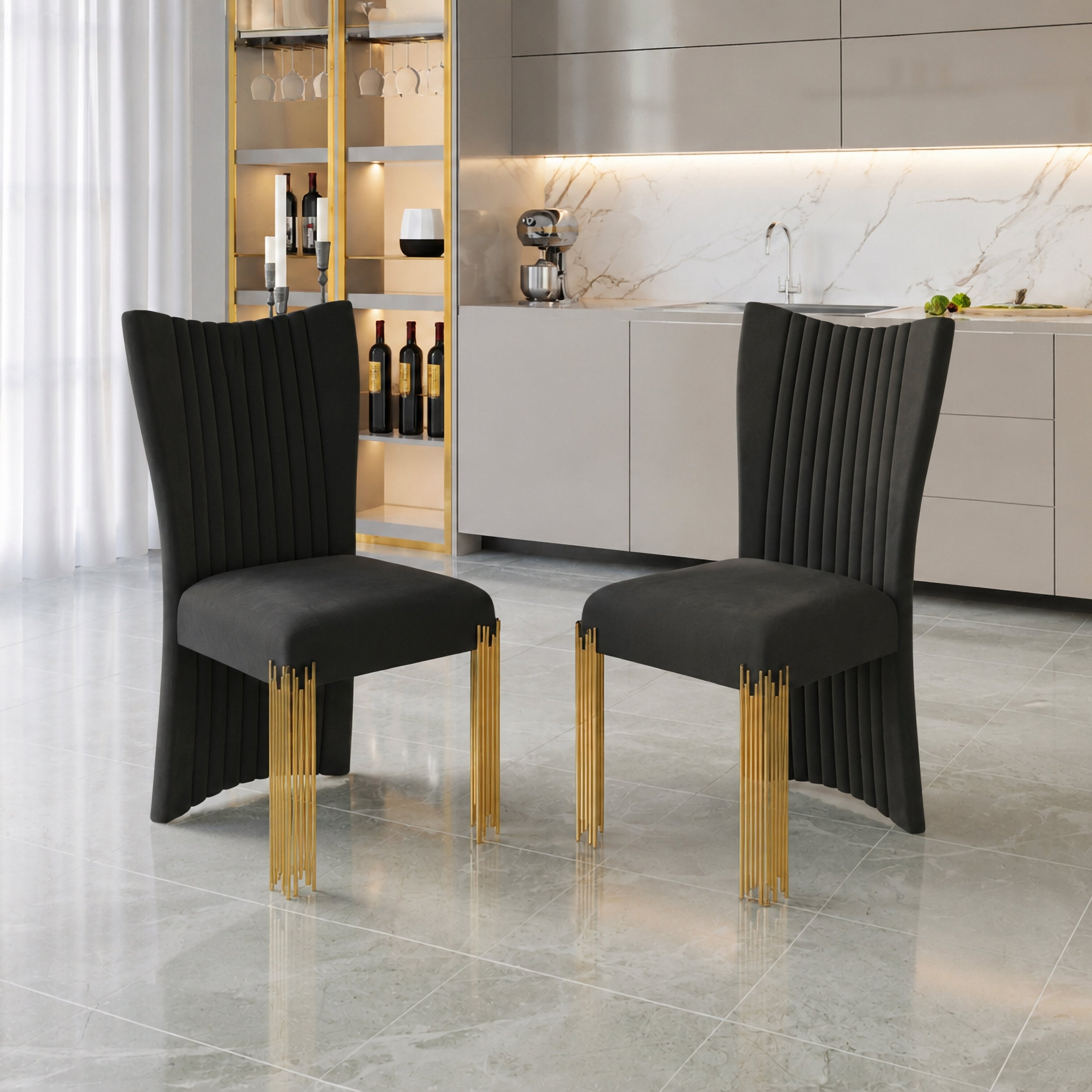 Empire Ladderback Dining Chair (2 Per Carton)-Black