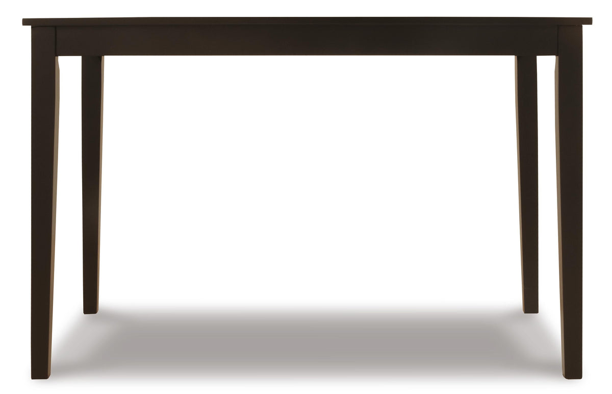 Kimonte Dining Table in Dark Brown, front view