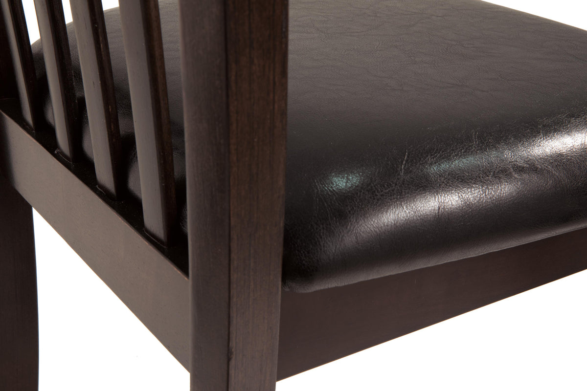 Hammis Dining Chair in Dark Brown, detail view