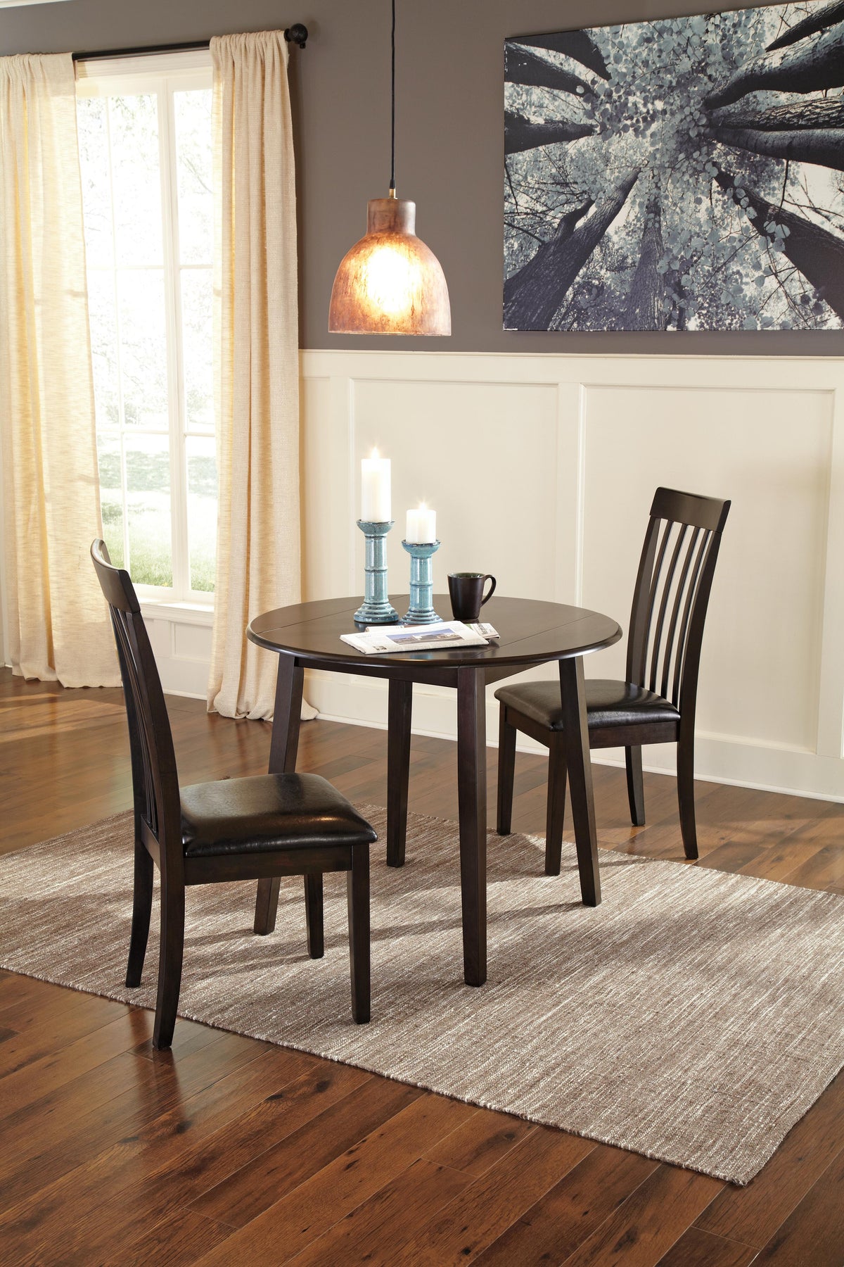 Hammis Dining Drop Leaf Table in Dark Brown, alternate view 4