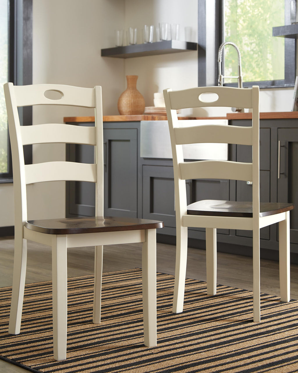 Woodanville Dining Chair in Cream/Brown, lifestyle view