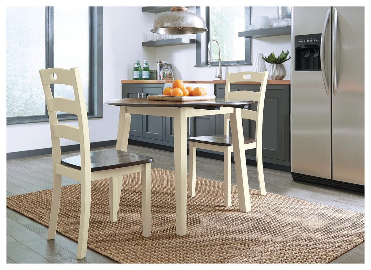 Woodanville Dining Drop Leaf Table in Cream/Brown, lifestyle view