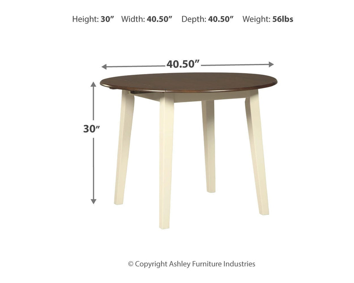 Woodanville Dining Drop Leaf Table in Cream/Brown, alternate view 4
