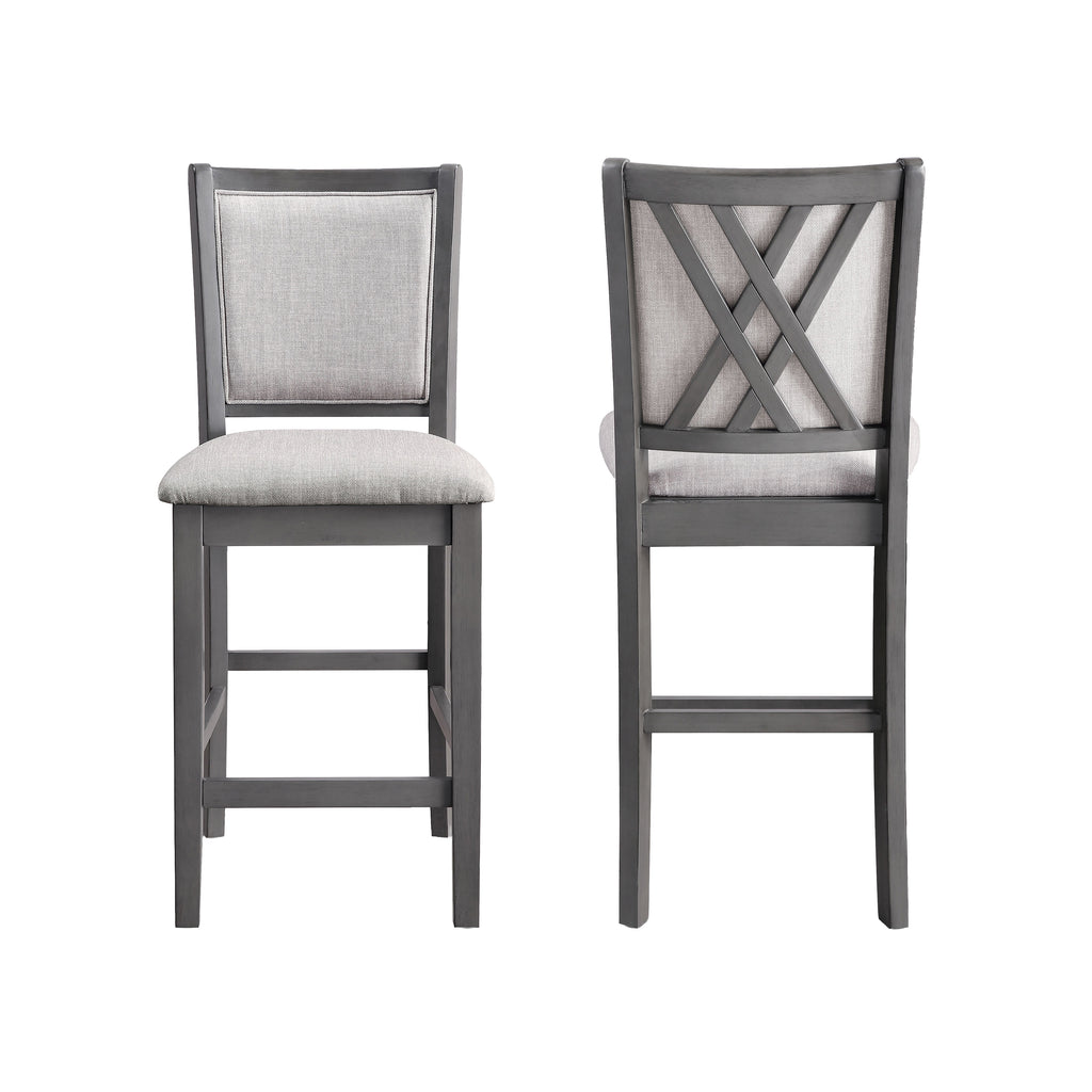Amy Counter Chair (2/Ctn)-Gray