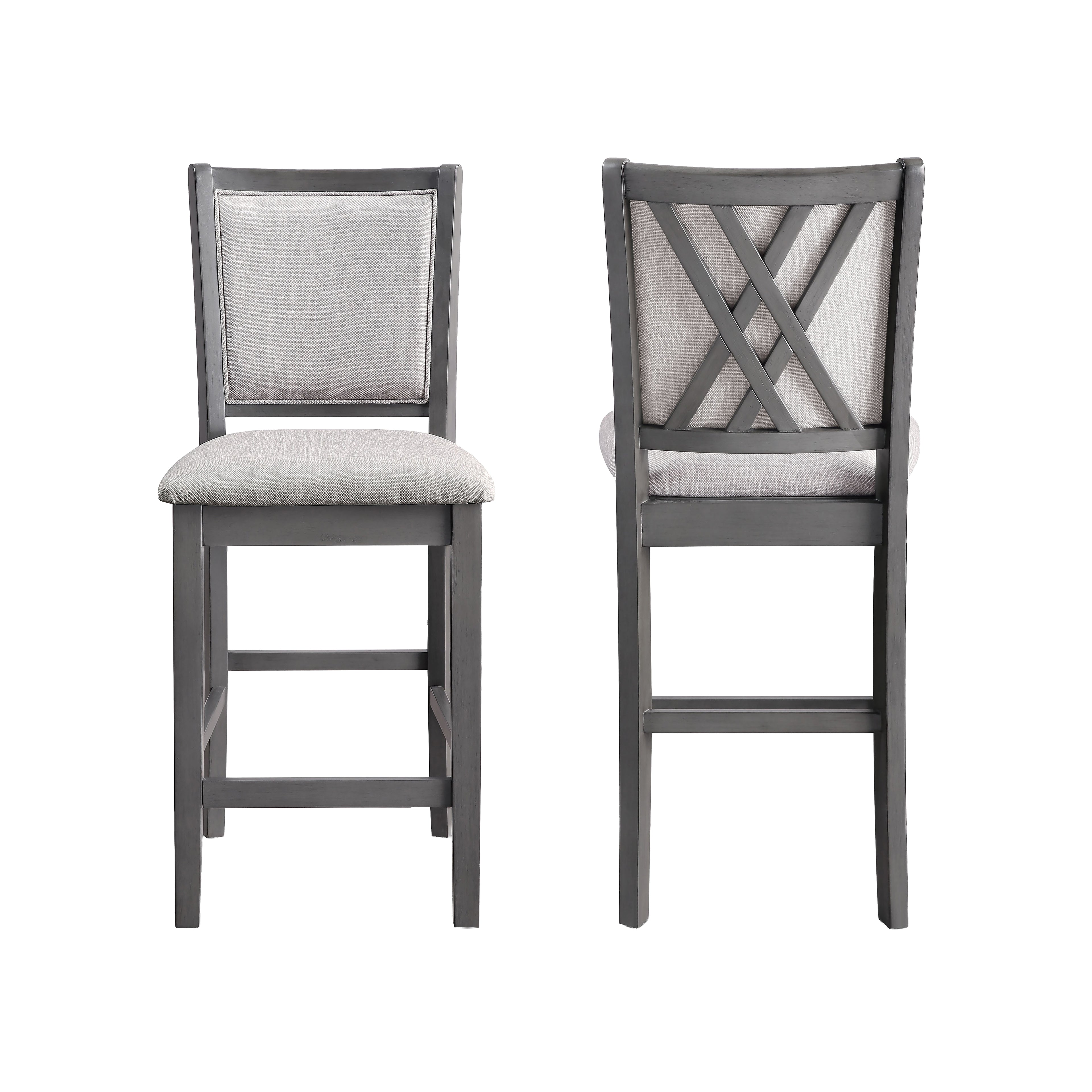Amy Counter Chair (2/Ctn)-Gray