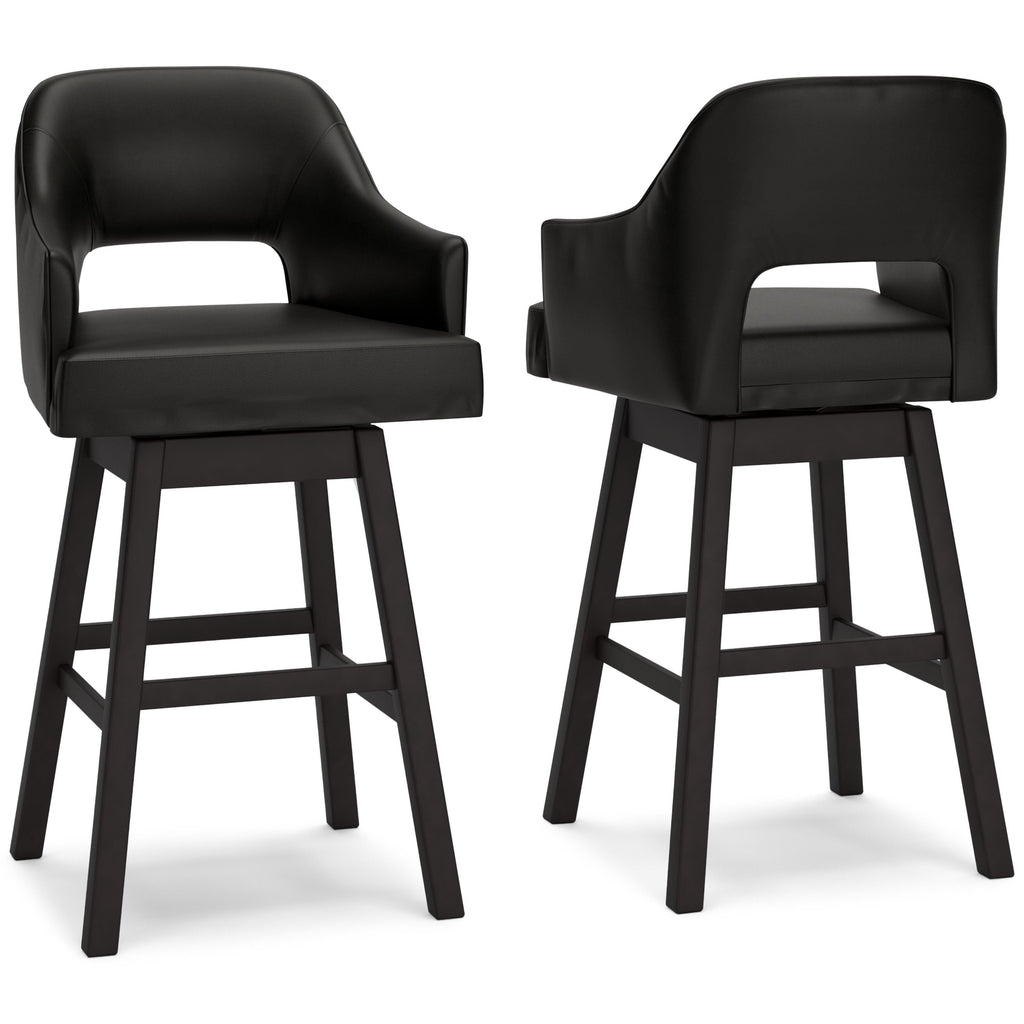 Tallenger Bar Height Bar Stool in Black/Dark Brown, alternate view 2