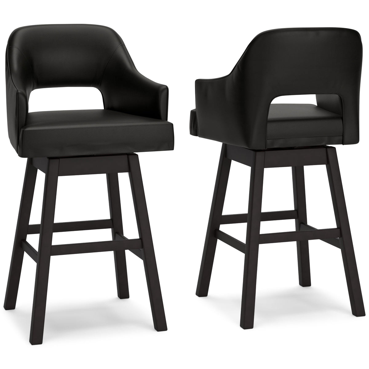 Tallenger Bar Height Bar Stool in Black/Dark Brown, alternate view 2