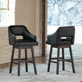 Tallenger Bar Height Bar Stool in Black/Dark Brown