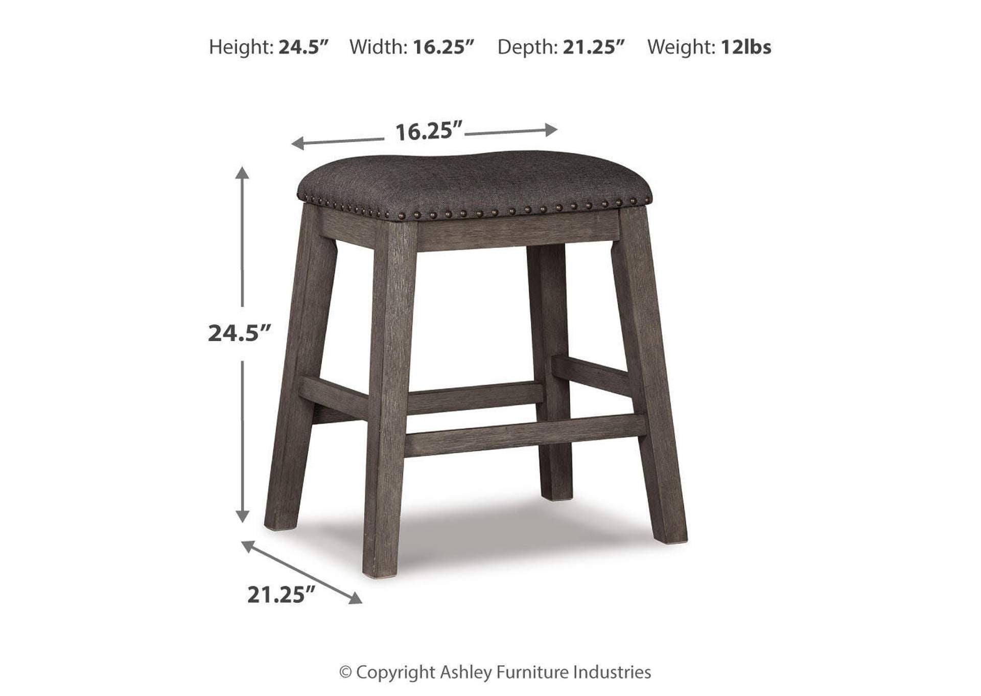 Caitbrook Counter Height Upholstered Bar Stool dimensions