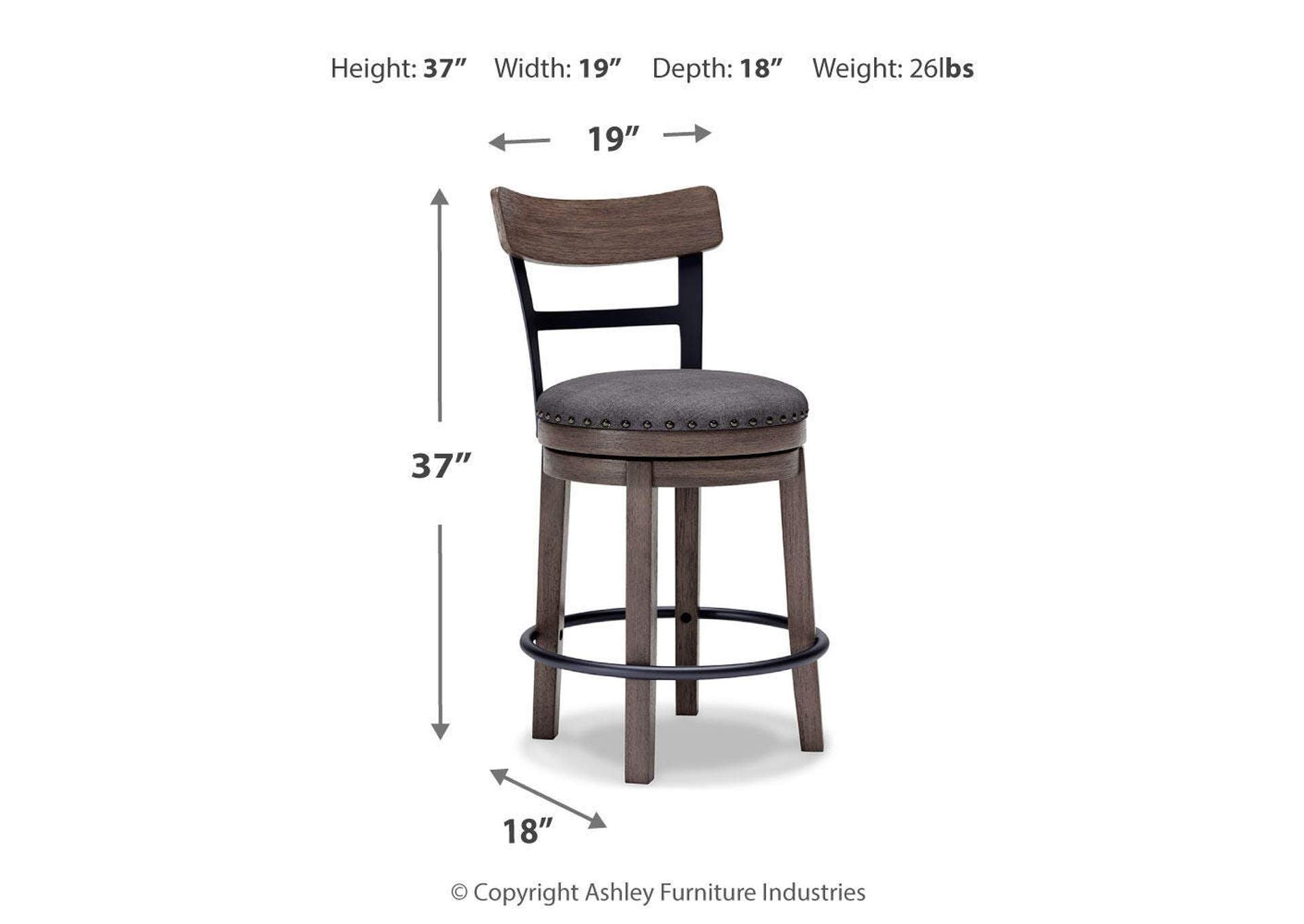Caitbrook Counter Height Bar Stool dimensions