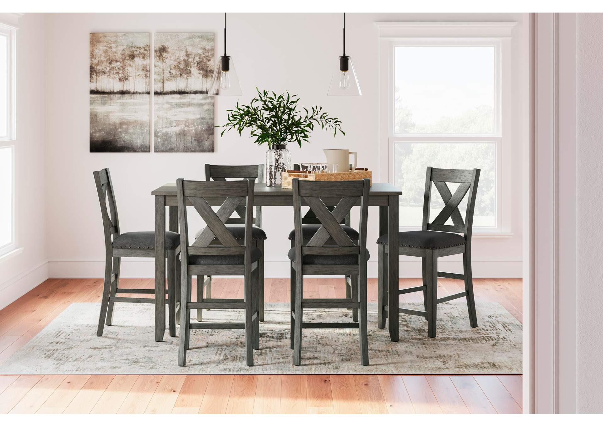 Caitbrook Counter Height Dining Table and Bar Stools (Set of 7)