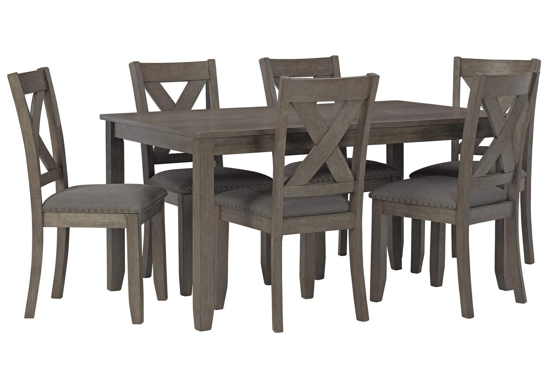 Caitbrook Dining Table and Chairs (Set of 7) angled view
