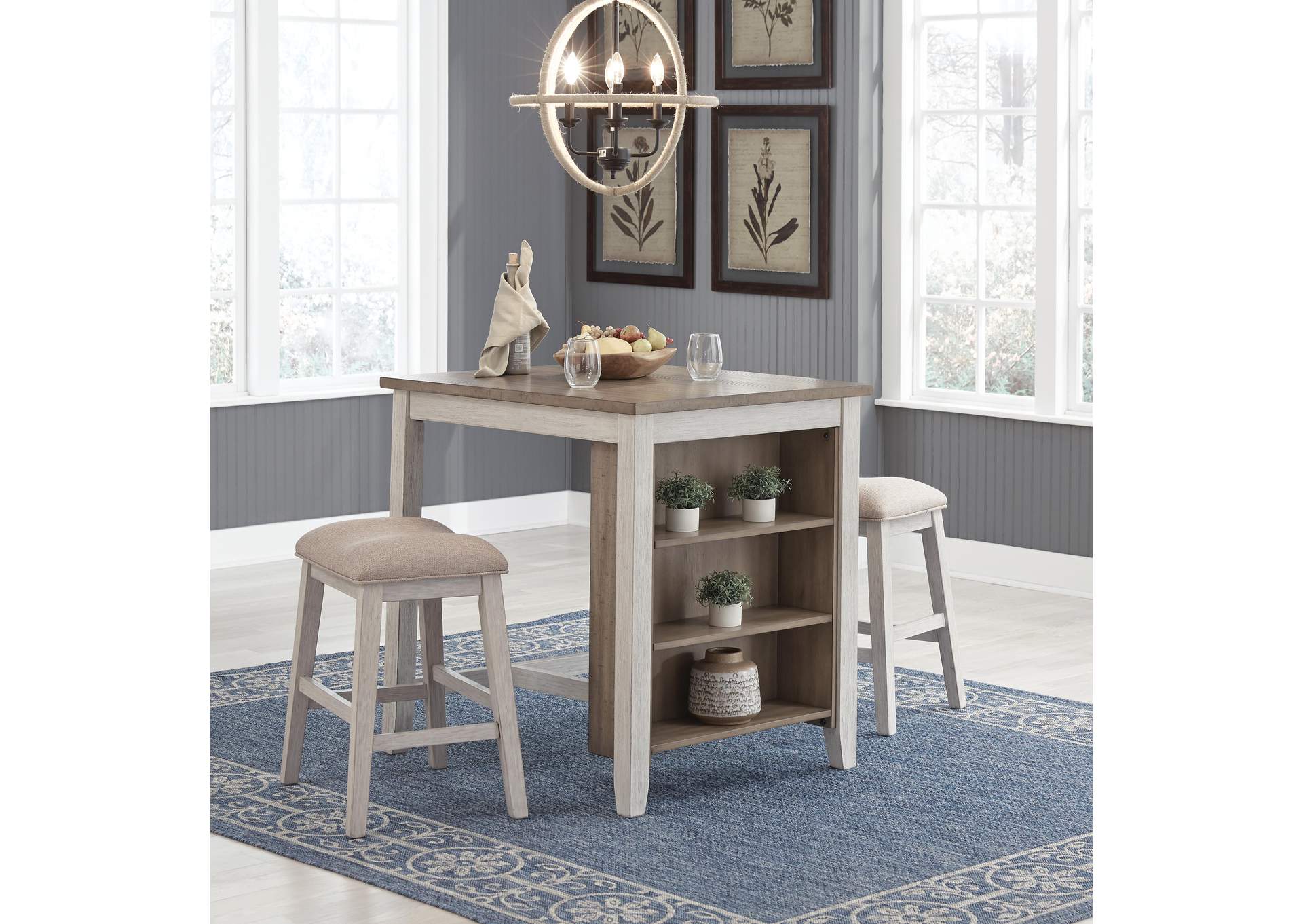 Skempton Counter Height Dining Table and Bar Stools (Set of 3)