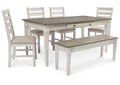 Skempton Dining Storage Table and 4 Chairs and Bench