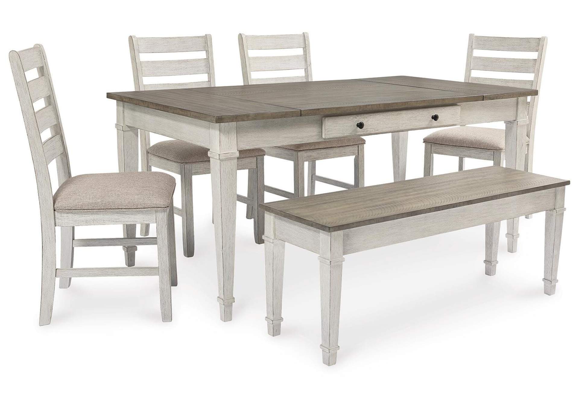 Skempton Dining Storage Table and 4 Chairs and Bench