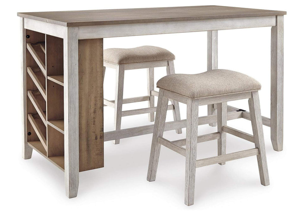 Skempton Counter Height Dining Table and 2 Bar Stools