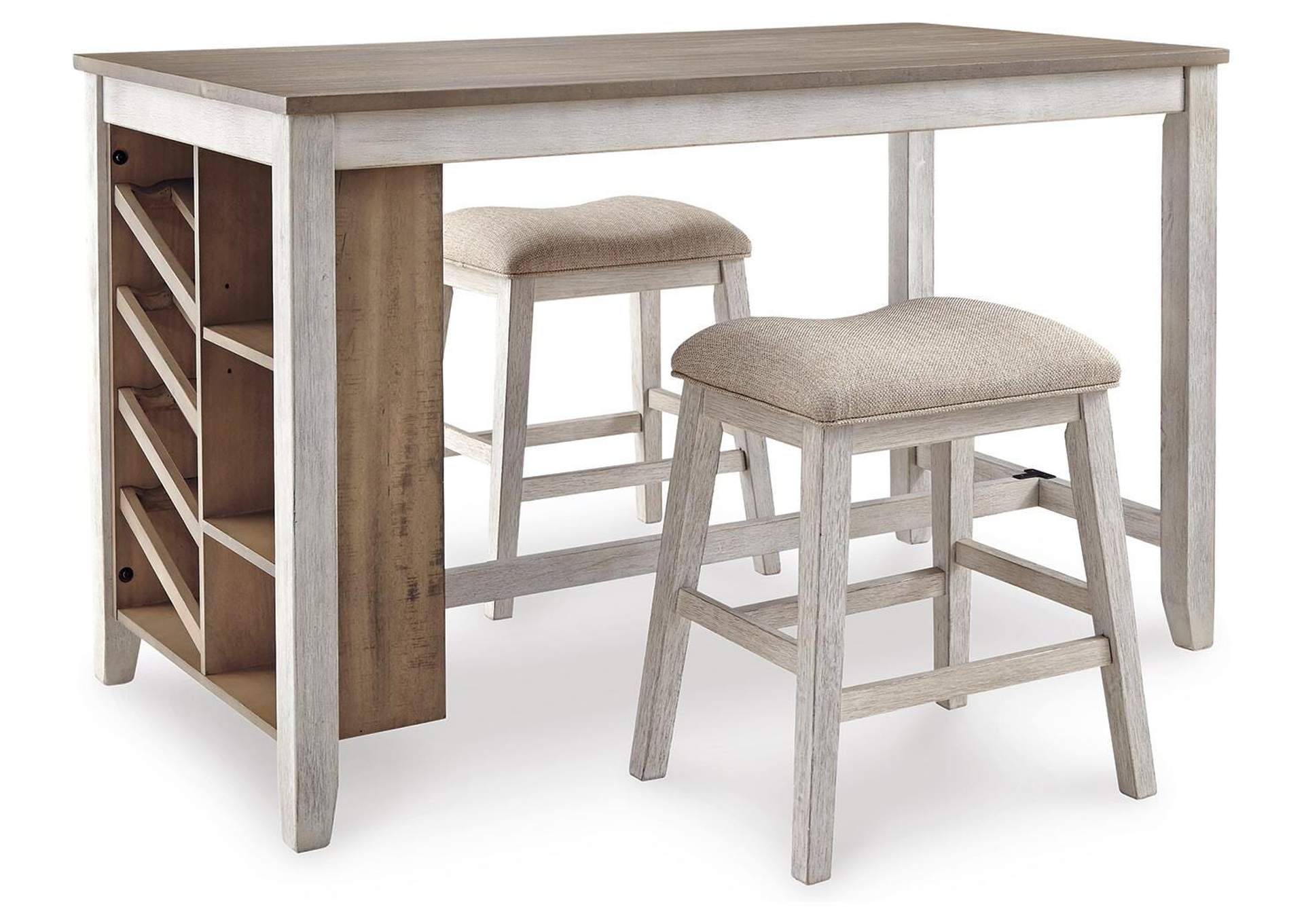 Skempton Counter Height Dining Table and 2 Bar Stools
