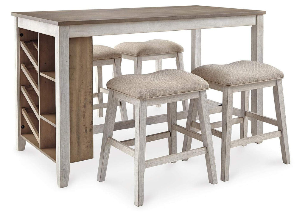Skempton Counter Height Dining Table and 4 Bar Stools