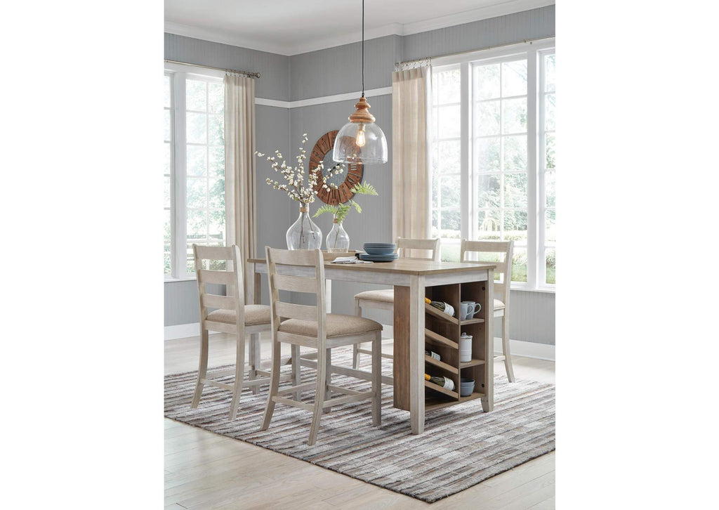Skempton Counter Height Dining Table and 4 Bar Stools