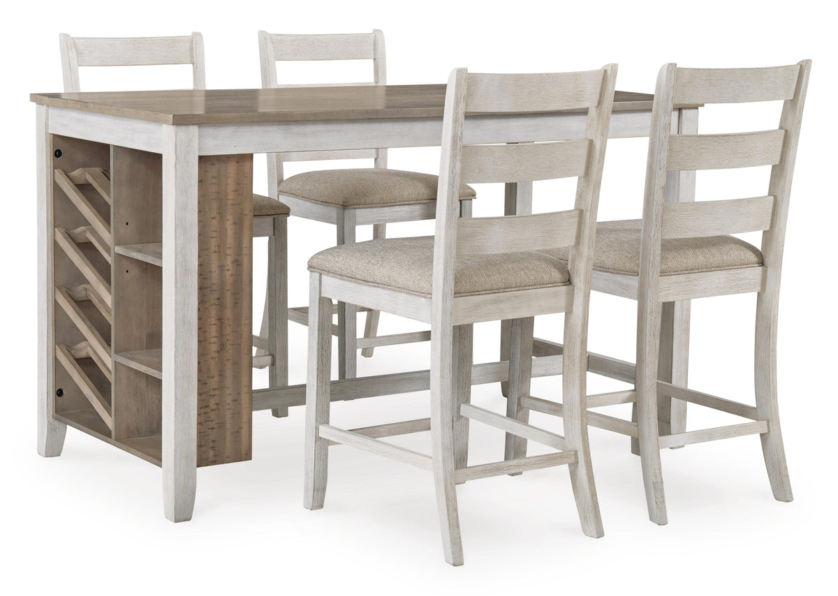 Skempton Counter Height Dining Table in White/Light Brown, alternate view 4