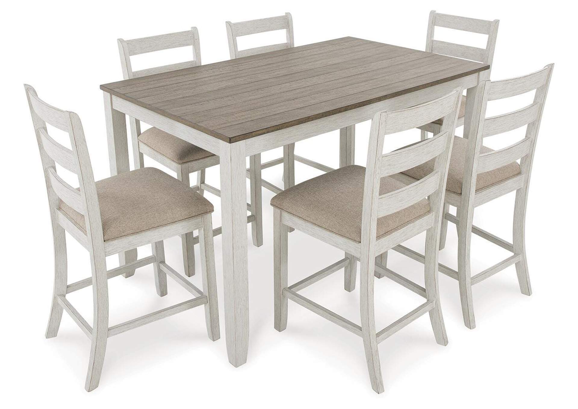 Skempton Counter Height Dining Table and Bar Stools (Set of 7) angled view