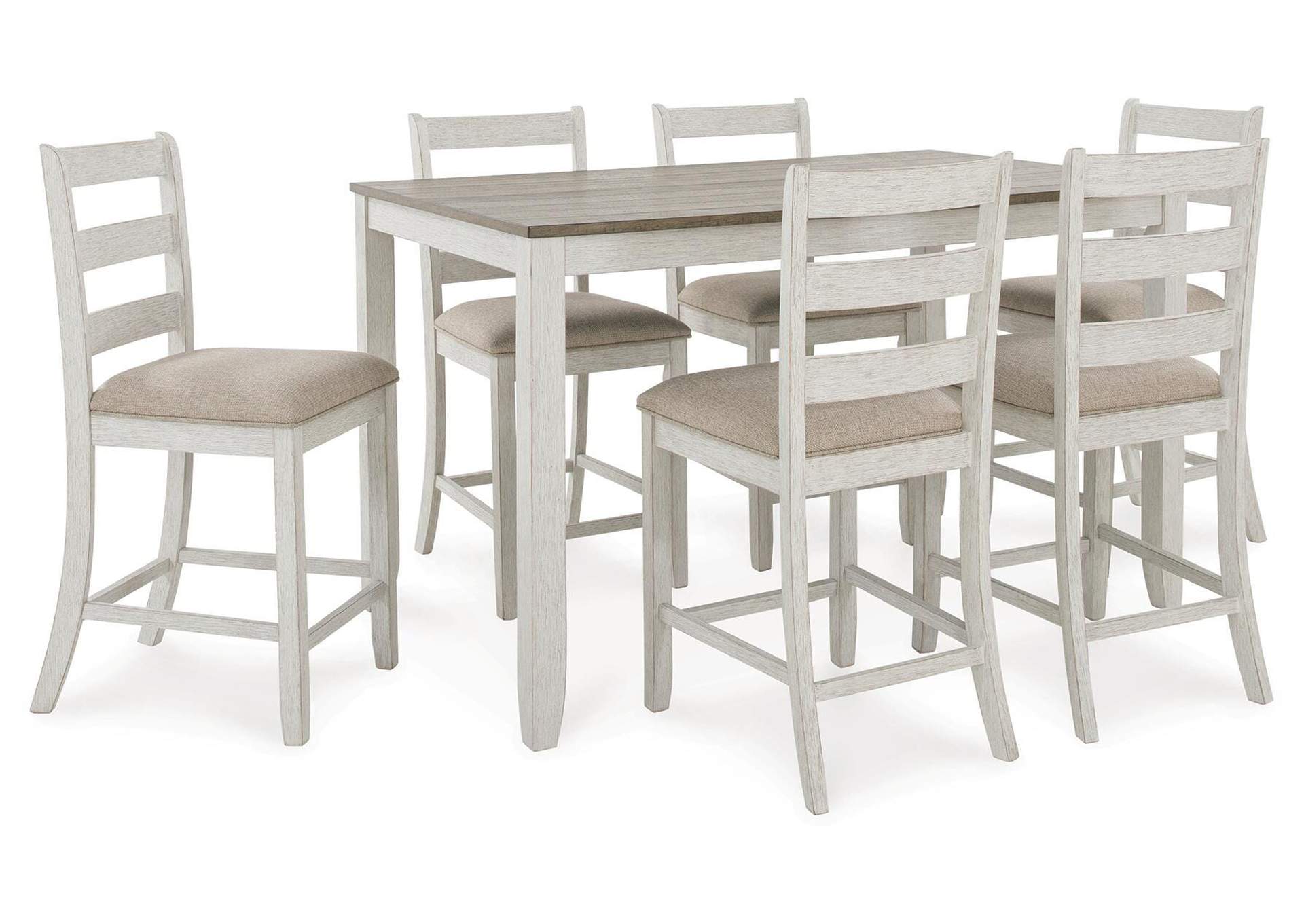 Skempton Counter Height Dining Table and Bar Stools (Set of 7) angled view