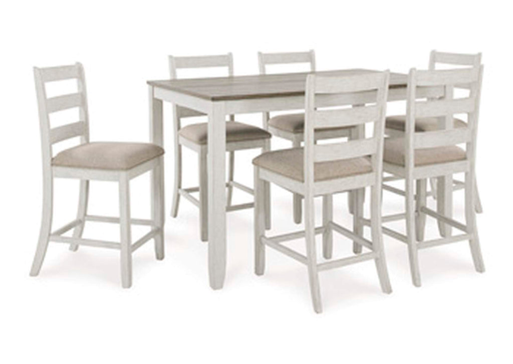 Skempton Counter Height Dining Table and Bar Stools (Set of 7) angled view