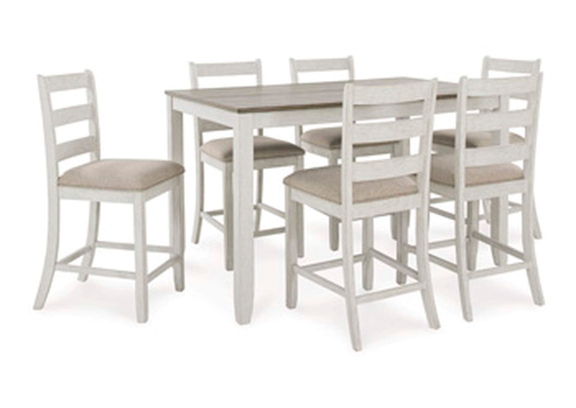 Skempton Counter Height Dining Table and Bar Stools (Set of 7) angled view