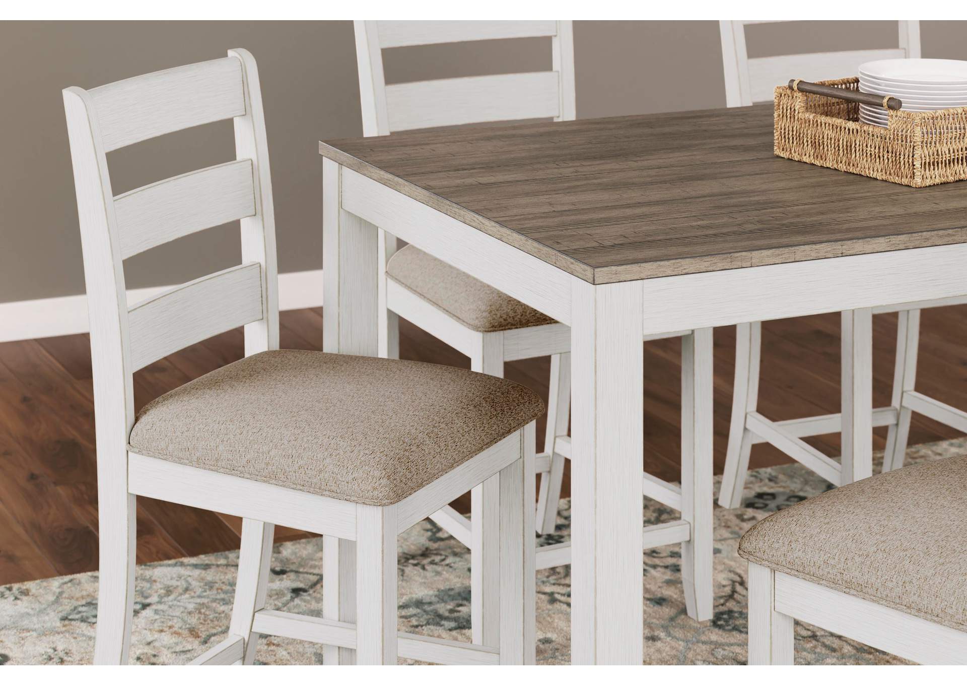 Skempton Counter Height Dining Table and Bar Stools (Set of 7) detail