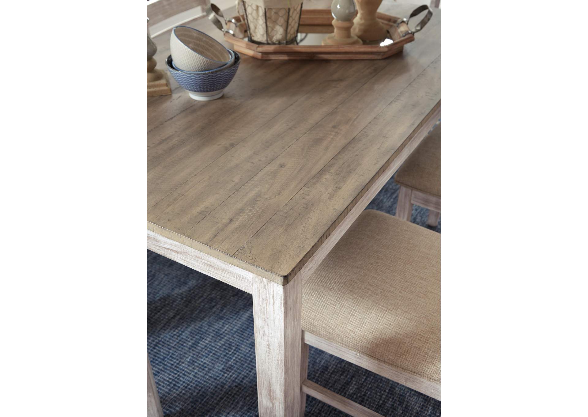 Skempton Counter Height Dining Table and 2 Bar Stools