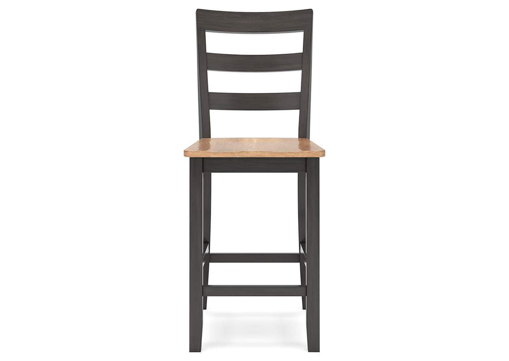 Gesthaven Counter Height Dining Table and 2 Barstools front view