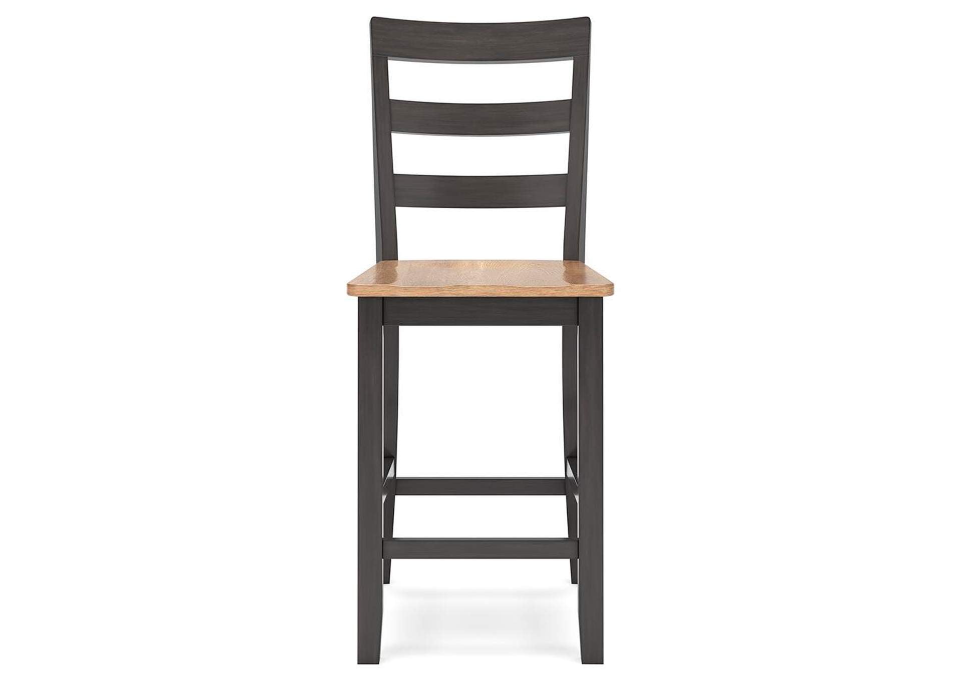 Gesthaven Counter Height Dining Table and 2 Barstools front view