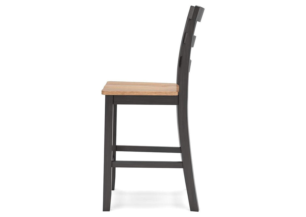 Gesthaven Counter Height Dining Table and 2 Barstools side view
